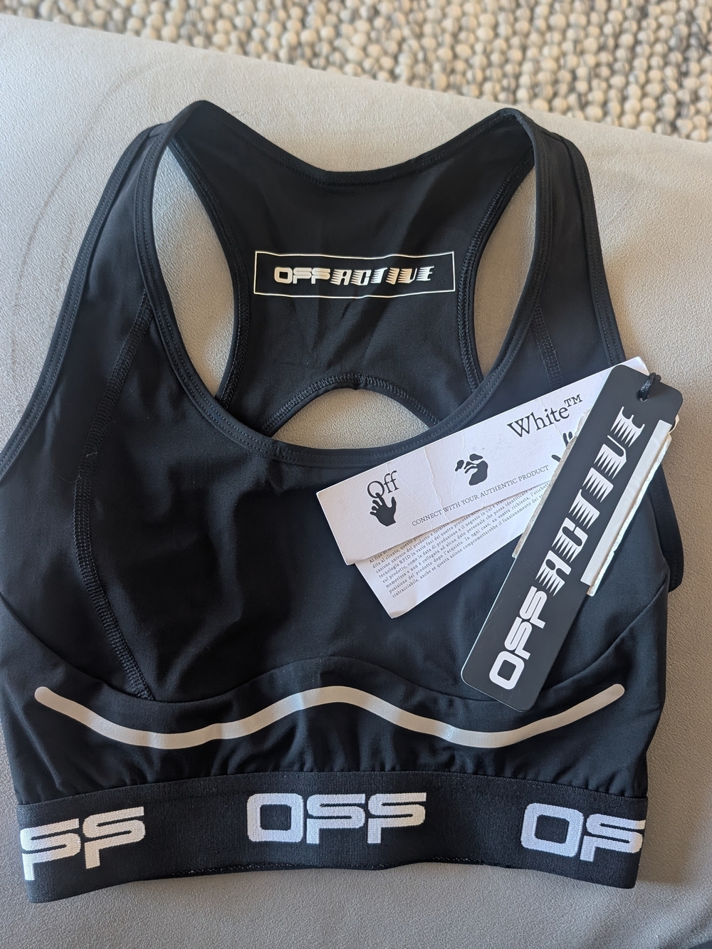 Off-White Black Sports Bra